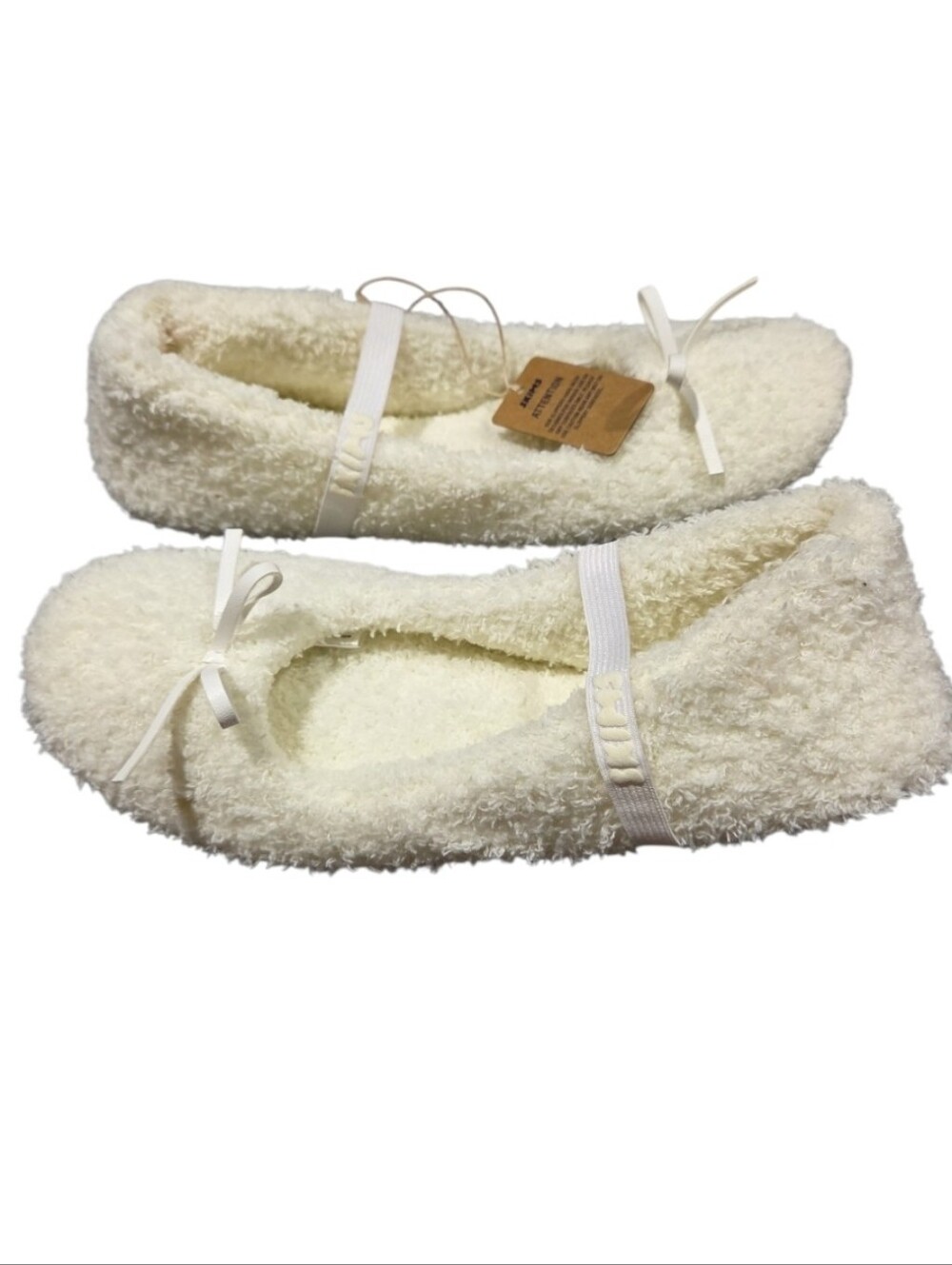 SKIMS Cozy Fuzzy Ballet Slippers In Creal NWT Size 39 Fits Small